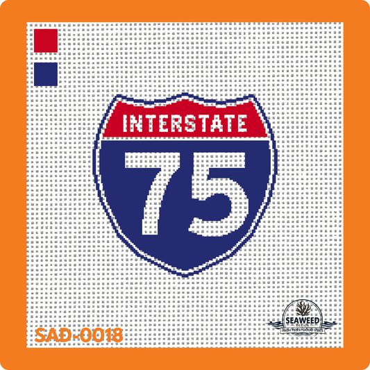 i75 | Interstate 75 | Needlepoint Canvas | Seaweed Apparel & Design