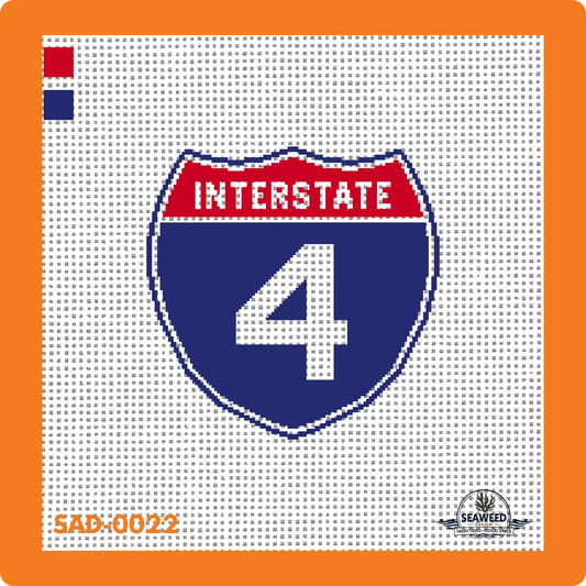 i4 | Interstate 4 | Needlepoint Canvas | Seaweed Apparel & Design