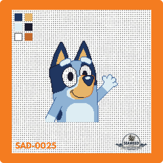 Bluey | Blue Heeler | Needlepoint Canvas | Seaweed Apparel & Design