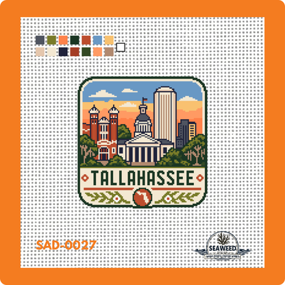 Tallahassee - Capitol of Florida | Tallahassee, Florida | Needlepoint Canvas | Seaweed Apparel & Design