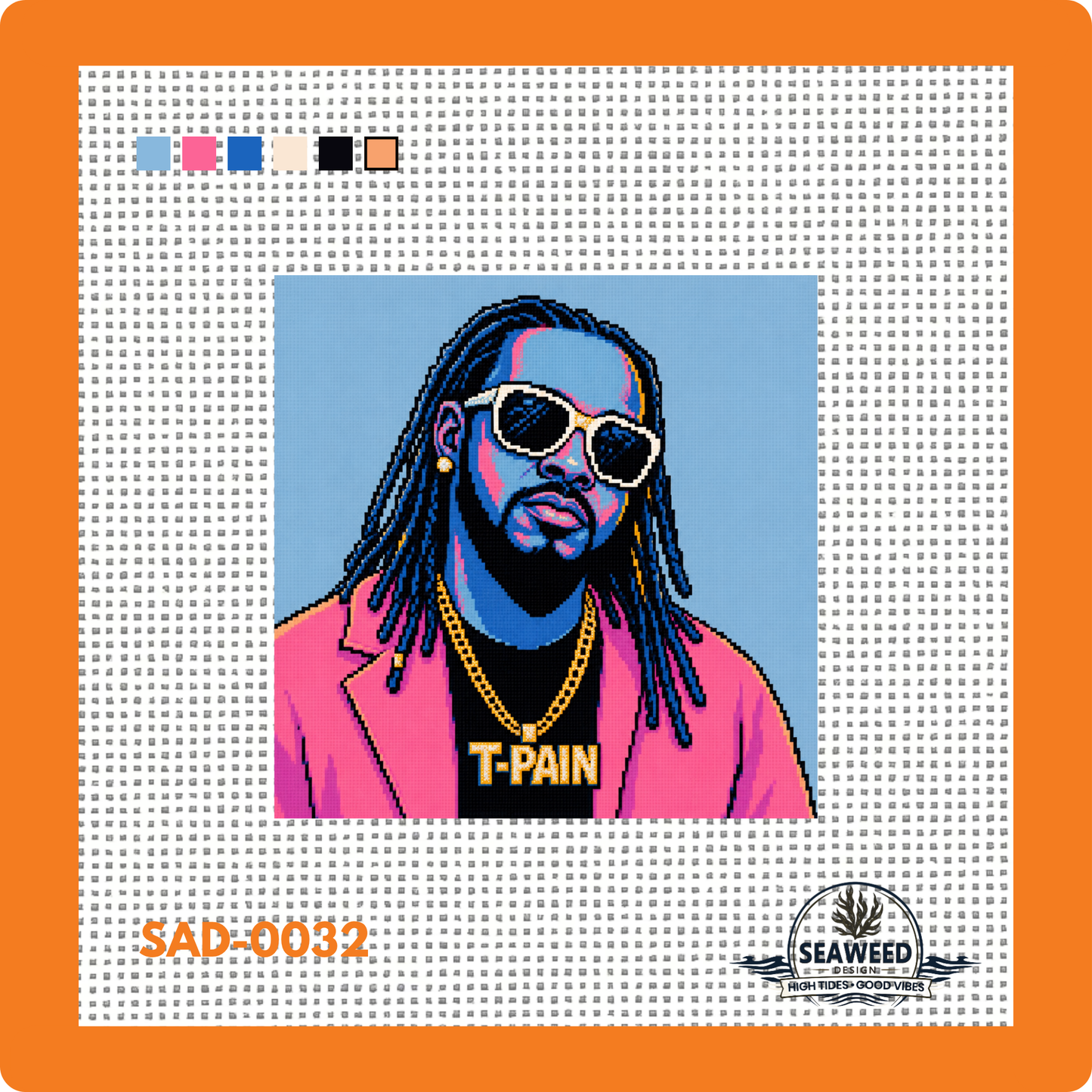 T-Pain | Tallahassee Pain | Needlepoint Canvas | Seaweed Apparel & Design