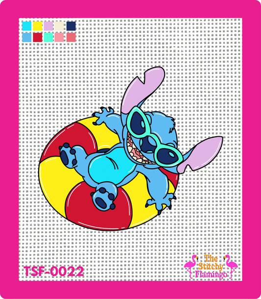 Stitch takes a Swim - Needlepoint Canvas