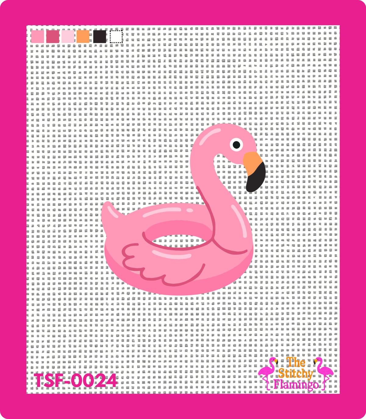 Flamingo Float | Needlepoint Canvas | The Stitchy Flamingo