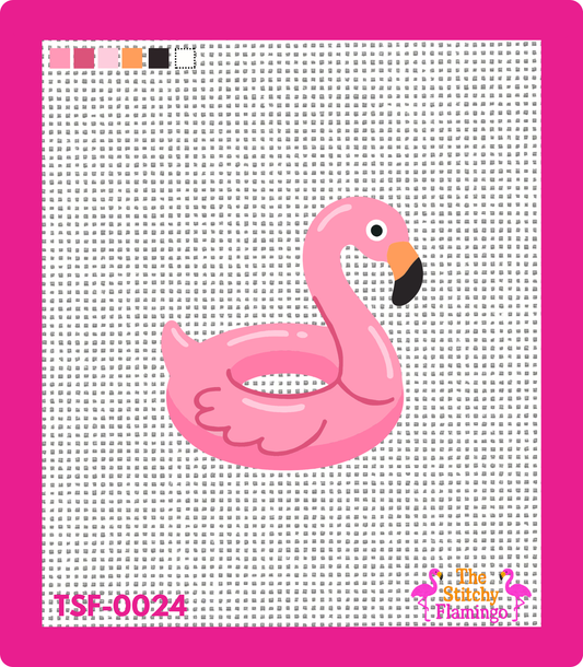 Flamingo Float | Needlepoint Canvas | The Stitchy Flamingo