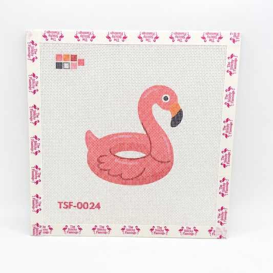Flamingo Float | Needlepoint Canvas | The Stitchy Flamingo