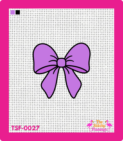 Purple Bow | Needlepoint Canvas | The Stitchy Flamingo
