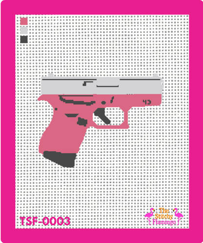 Glock 43 | Pink | Needlepoint Canvas