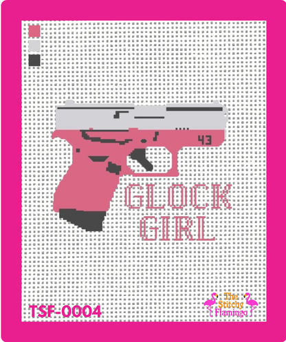 Glock 43 | Pink | Glock Girl | Needlepoint Canvas
