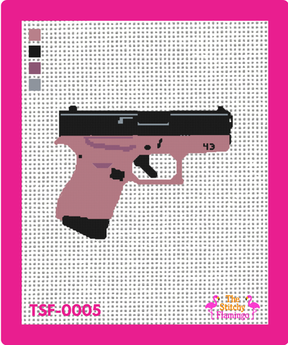 Glock 43 | Rose Gold & Black | Needlepoint Canvas