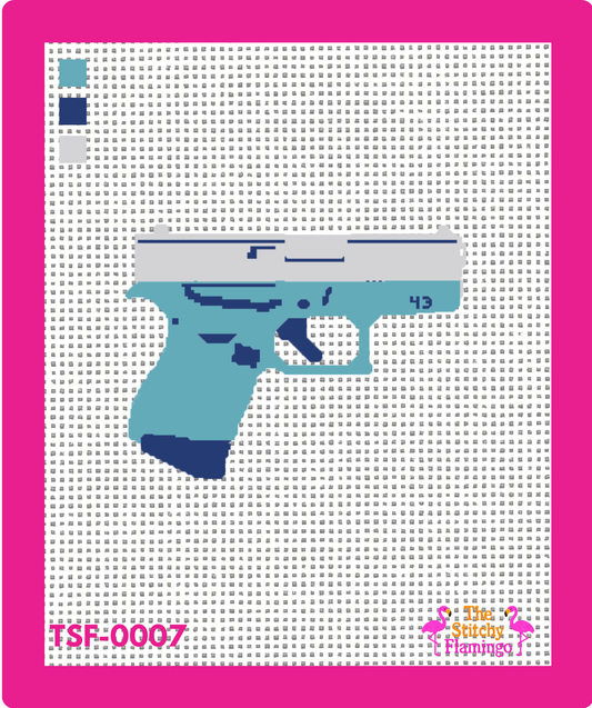 Glock 43 | Teal | Needlepoint Canvas