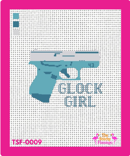 Glock 43 | Teal | Glock Girl | Needlepoint Canvas