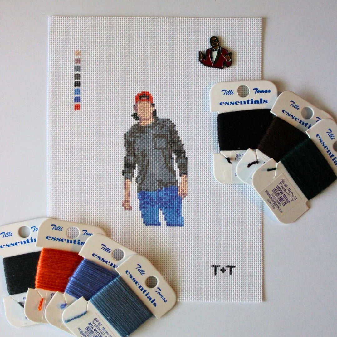 Country Singer | Needlepoint Canvas | Stitch Painted | 18 Mesh | Threaded & Tipsy